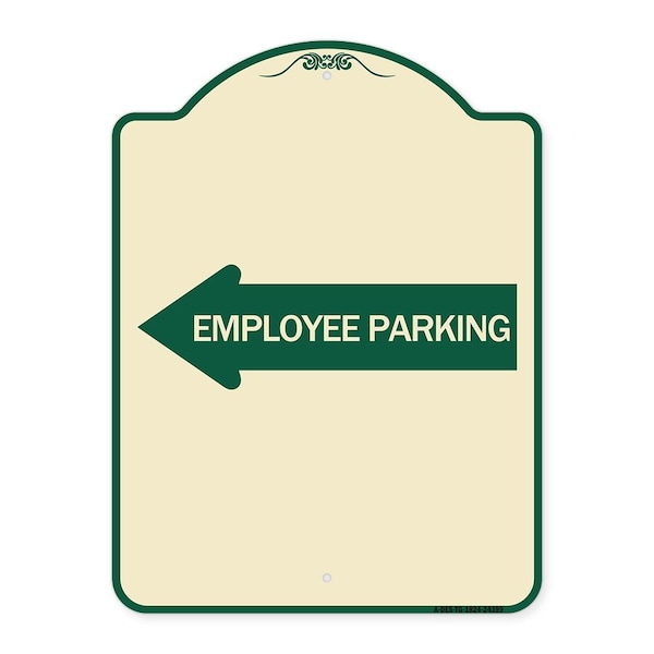 Signmission Employee Parking With Left Arrow Heavy-Gauge Aluminum Architectural Sign, 24" x 18", TG-1824-24399 A-DES-TG-1824-24399 - main